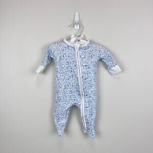 Joy Street Cape Cod Zip Baby Footie Blue Newborn